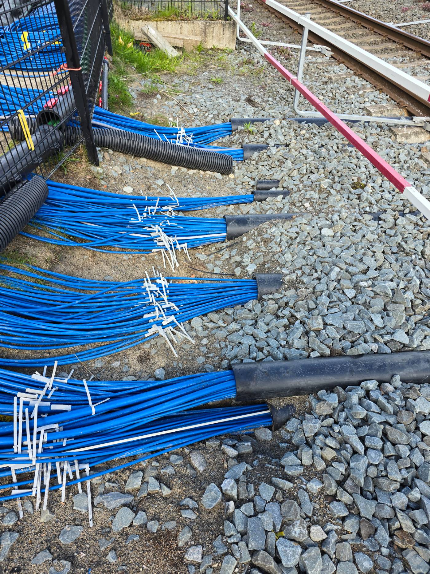 Kabels langs het spoor